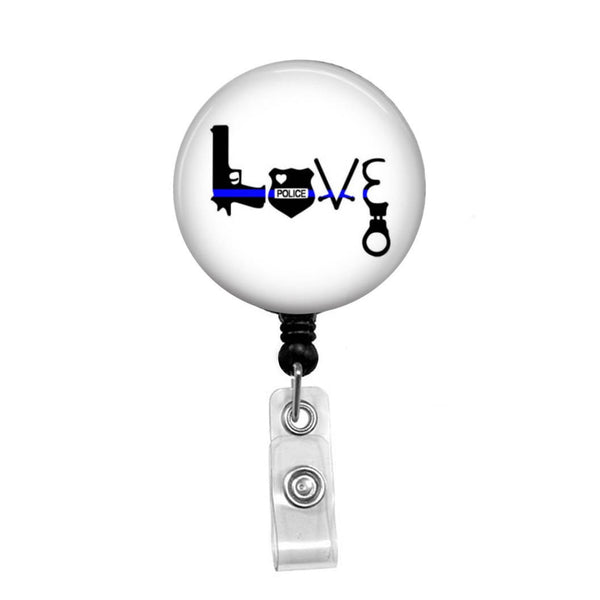 Love the Police, Police Support - Retractable Badge Holder - Badge