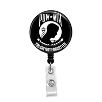POW MIA - Retractable Badge Holder - Badge Reel - Lanyards - Stethoscope Tag / Style Butch's Badges
