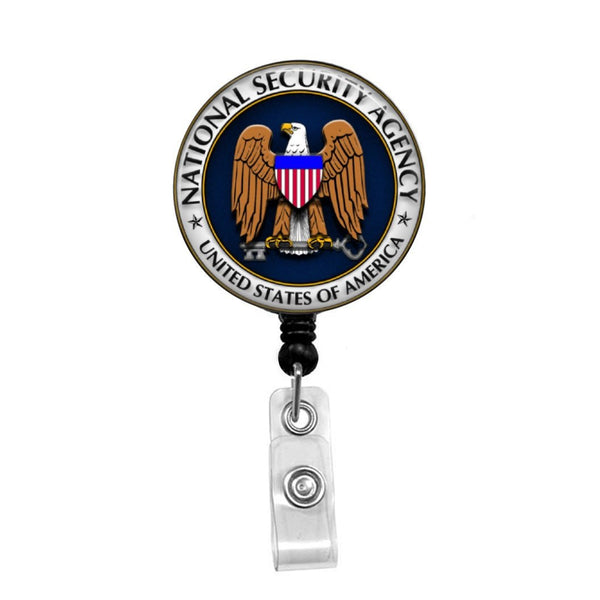 NSA, National Security Agency - Retractable Badge Holder - Badge Reel - Lanyards - Stethoscope Tag / Style Butch's Badges