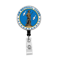 US Air National Guard - Retractable Badge Holder - Badge Reel - Lanyards - Stethoscope Tag / Style Butch's Badges