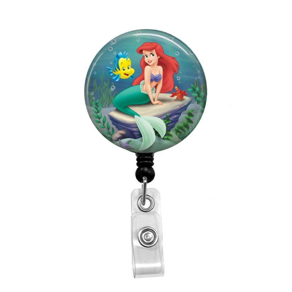Little Mermaid  - Retractable Badge Holder - Badge Reel - Lanyards - Stethoscope Tag / Style Butch's Badges