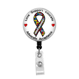 Autism Awareness - Retractable Badge Holder - Badge Reel - Lanyards - Stethoscope Tag / Style Butch's Badges