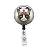 Grumpy Cat Nurse - Retractable Badge Holder - Badge Reel - Lanyards - Stethoscope Tag / Style Butch's Badges