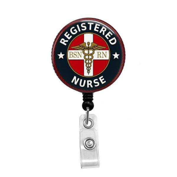 BSN, RN, Registered Nurse - Retractable Badge Holder - Badge Reel -  Lanyards - Stethoscope Tag / Style