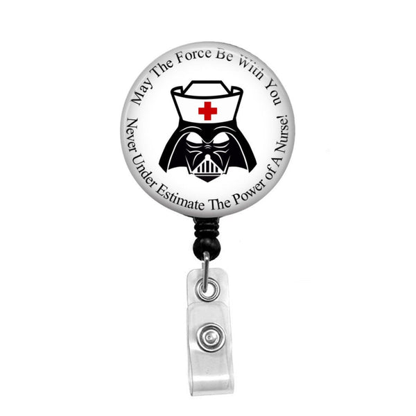 Nurse Vader - Retractable Badge Holder - Badge Reel - Lanyards - Stethoscope Tag / Style Butch's Badges