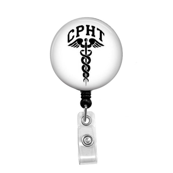 CPhT, Pharmacy Tech - Retractable Badge Holder - Badge Reel