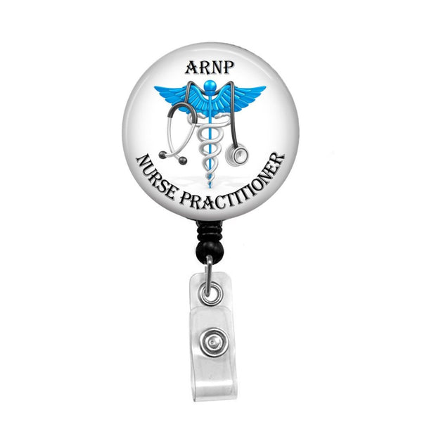 Nurse Practitioner 3, Personalize the NP Credentials for your State - Retractable Badge Holder - Badge Reel - Lanyards - Stethoscope Tag / Style Butch's Badges