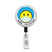 Surgical Tech Smiley Face, "SHHH, I'm Counting" - Retractable Badge Holder - Badge Reel - Lanyards - Stethoscope Tag / Style Butch's Badges