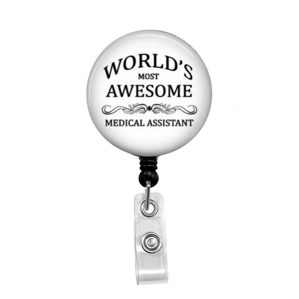 World's Most Awesome Medical Assistant - Retractable Badge Holder - Badge Reel - Lanyards - Stethoscope Tag Butch's Badges