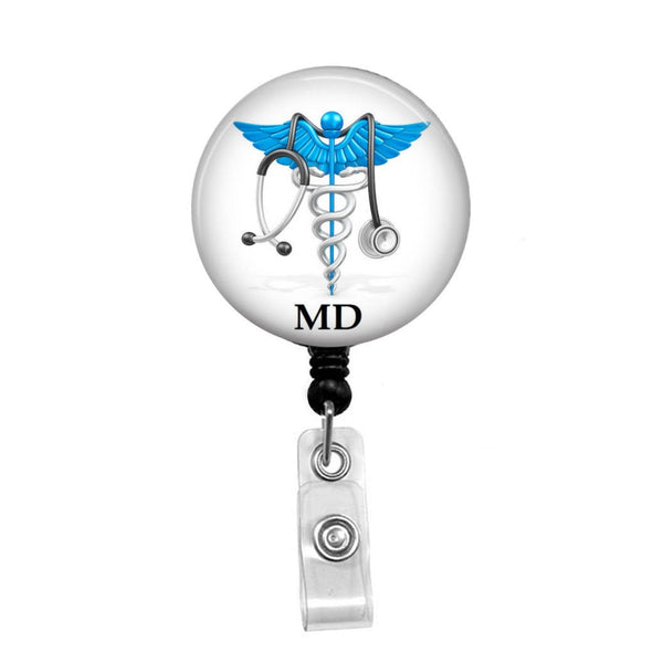 Medical Doctor, MD - Retractable Badge Holder - Badge Reel - Lanyards - Stethoscope Tag / Style Butch's Badges