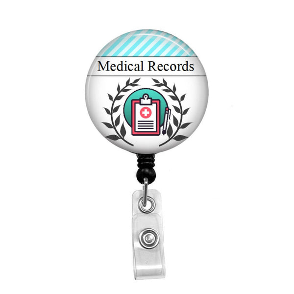 Medical Records - Retractable Badge Holder - Badge Reel - Lanyards - Stethoscope Tag / Style Butch's Badges