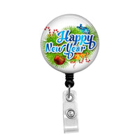 Happy New Year - Retractable Badge Holder - Badge Reel - Lanyards - Stethoscope Tag / Style Butch's Badges