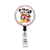 Mickey & Minnie Happy Holidays - Retractable Badge Holder - Badge Reel - Lanyards - Stethoscope Tag / Style Butch's Badges