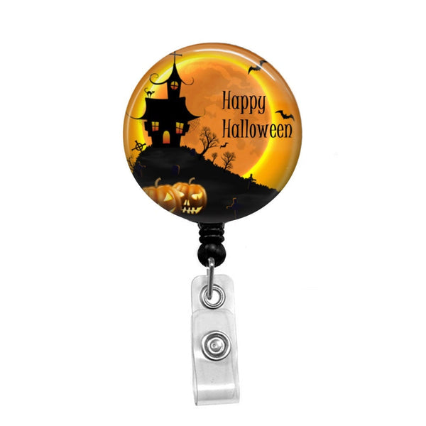 Halloween, Creepy Scene - Retractable Badge Holder - Badge Reel - Lanyards  - Stethoscope Tag / Style