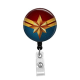 Captain Marvel - Retractable Badge Holder - Badge Reel - Lanyards - Stethoscope Tag / Style Butch's Badges