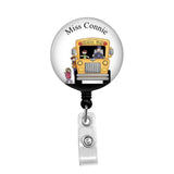 School Bus Driver, Personalized - Retractable Badge Holder - Badge Reel - Lanyards - Stethoscope Tag / Style Butch's Badges
