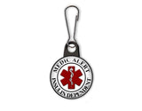 Medic Alert Insulin Dependent - Zipper Pull, Luggage Tag, Backpack Tag Butch's Badges