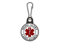 Medic Alert Latex Allergy - Zipper Pull, Luggage Tag, Backpack Tag Butch's Badges