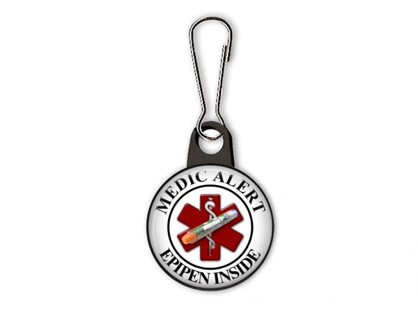 Medic Alert EpiPen Inside - Zipper Pull, Luggage Tag, Backpack Tag Butch's Badges