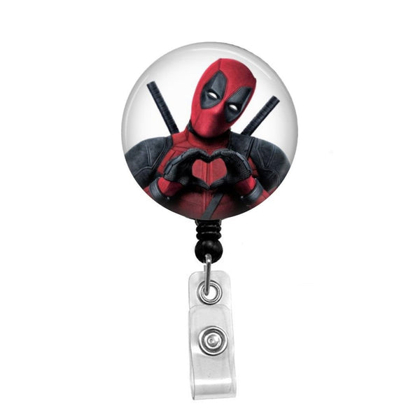 Deadpool Heart - Retractable Badge Holder - Badge Reel - Lanyards - Stethoscope Tag / Style Butch's Badges