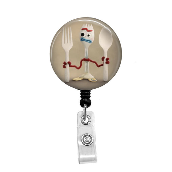Forky from Toy Story - Retractable Badge Holder - Badge Reel - Lanyards - Stethoscope Tag / Style Butch's Badges