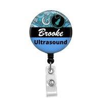 Ultrasound Tech, Sonographer, Personalize the Name & Credentials - Retractable Badge Holder - Badge Reel - Lanyards - Stethoscope Tag / Style Butch's Badges