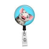 Moana Pua Pig  - Retractable Badge Holder - Badge Reel - Lanyards - Stethoscope Tag / Style Butch's Badges