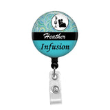 Infusion, Oncology Nurse - Retractable Badge Holder - Badge Reel - Lanyards - Stethoscope Tag / Style Butch's Badges