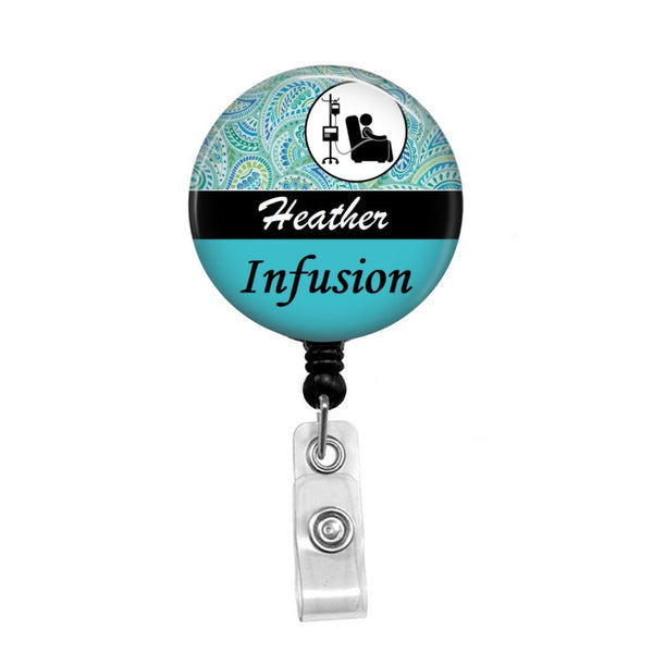 Infusion, Oncology Nurse - Retractable Badge Holder - Badge Reel - Lanyards  - Stethoscope Tag / Style