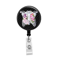 Respiratory, Floral Rib Cage - Retractable Badge Holder - Badge Reel - Lanyards - Stethoscope Tag / Style Butch's Badges